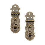 Tiazza 2Pcs Vintage Style Notebook Hasp 90 Degree Hardware Bronze Tone Metal Antique Latch Diary Jewelry Wood Box Catch Latch Hook Lock Hasp Decor