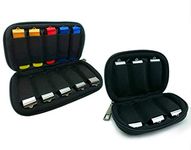 USB Flash Drive Case, USB Holder Electronic Accessory Organizer 10 Capacites, Soft Storage Bag for Zip Drive/Thumb Drive/Jump Drive (Not Included ) (Black Big + Small)