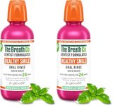 The Breath Co. Healthy Smile Mouthwash, Dentist Formulated Oral Rinse for 24 Hours of Cavity Protection with Sodium Fluoride, Strengthens Enamel, Alcohol Free, Non-Burning, 500ml (Pack of 2)