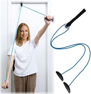 Shoulder Pulley Over The Door Physical Therapy System, Exercise Pulley, Alleviate Shoulder Pain and Facilitate Recovery from Surgery, FSA/HSA Eligible (Blue)