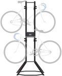 VEVOR 4 Bike Storage Rack, Free Standing Gravity Wall Vertical Bike Rack, Fully Adjustable Bike Rack Garage, Sturdy Steel & Easy Assemble, for Garage, Living Room, Shed, Holds Up to 118KG Black