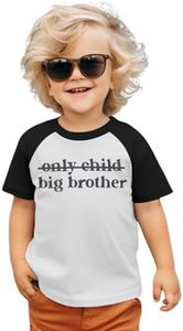 BOUTIKOME Promoted to Be Big Brother Shirts Toddler Baby Boy Announcement T-Shirt Summer Tops Short Sleeve Tees, Black, 3-4T