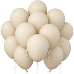 White Sand Balloons, 12 Inch 30 Pcs Boho White Latex Cream Balloons Beige Balloon Matte Off White Sand Neutral Helium Balloons for Birthday Wedding Baby Shower Anniversary Party Decorations