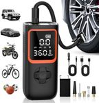 Tire Inflator Portable Air Compressor - 20000mAh & 150PSI Cordless Air Pump for Car Tires with Pressure Gauge & LED Light, 3X Faster Inflation Electric Air Compressor for Car Bikes, Motorcycle, Ball