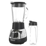 BLACK+DECKER BL1400DG-P Quiet Stainless Steel Blender with Cyclone Glass Cup