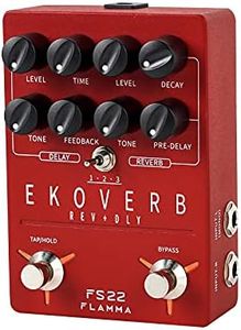 FLAMMA FS22 Stereo Delay and Reverb Pedal Digital Guitar Effects Pedal with Reverse Delay Shimmer Reverb Tap Tempo Freeze Trail On Function