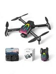 Dawdels enterprise Drone with 4K Camera WiFi FPV 1080P HD Dual Foldable RC Drone Altitude Hold Headless Mode Visual Positioning Auto Return App Control Multicolor (F-199)