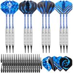 GWHOLE Set of 12 Soft Dart (18g) with 16 Dart Flights and 200 Plastic Tips Points for Electronic Dartboard