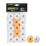 JOOLA 44206 Table Tennis Balls 3 Stars Training Advanced 40+ mm Diameter Premium Table Tennis Balls White/Orange Pack of 15