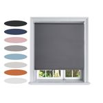 Lister Cartwright Blackout Plain Roller Blinds Windows Blind Easy Fit Child Safety Included (Dark Grey, 60 cm Width x 160 cm Drop)