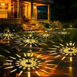 GIGALUMI 16 Pack Solar Lights Outdoor Waterproof, Warm White Pathway Lights Solar Powered, Landscape Lighting, Solar Grden Lights for Decor, Patio, Garden, Yard, Pathways, Walkways