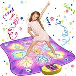 SUNLIN Dance Mat Toys for Girls Ages 3-10, Dance Pad with LED Lights, Adjustable Volume, 9 Built-in Music, 7 Game Modes, 5 Challenge Levels, Christmas Birthday Gifts for 3 4 5 6 7 8 Years Old Girl