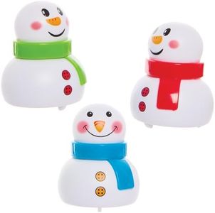 Baker Ross FX882 Snowman Pull Back Racers - Pack of 6, Christmas Party Bag Fillers for Kids