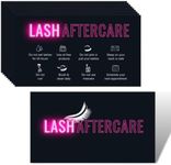 Lash Extension Aftercare Instructions Cards 100 Pack Eyelash After Care Card for Business Client Double Sided Size 3.5 x 2 inches Pink & Black (Pink& Black/3.5 * 2 in/ 100pcs)