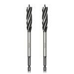 Meccion Wood Drill Bit 14mm x 165mm x 2pcs Professional Self Feed Speed Auger Drill Bit 1/4 Inch Hex Shank Woodworking Hole Drill Bit