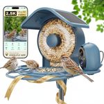 HIXX Smart Bird Feeder with Camera Solar Powered, 2.5K HD Vertical/Horizontal View, Lifetime Free AI Bird Identify, Detachable 1.8L Seed Bin for Easy Cleaning, Wireless Outdoor, Gift for Birding Lover