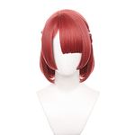 Short Wine Red Wig Cosplay Teieri Anri Game Blue Lock Men Costume Heat Synthetic Bob Head Hair Wigs for Cos Party Halloween Comic Con(Teieri Anri)