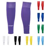 LION SPORTSWEAR Football Sock Sleeves To Accompany Grip Socks - Fits Over Calf/Shin Pads - Variety Of Colors To Match Your Team Kit (One size, Purple)