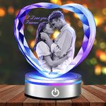 Crystal Photo Customized, Customized Gifts For Dad Father, Crystal Picture Frame Personalized Gifts, Anniversary Birthday Gifts For Men, Him, Mom, Couple, Wedding Memorial Gifts for Boyfriend