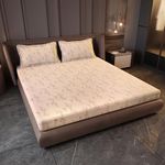 Divine Casa 210 TC Pigment Twill Satin Cotton King Size Bedsheet | Skin Friendly Breathable Bed Sheet with 2 Pillow Covers | Premium Bedding Set | 275 x 275 cm (Coral Sands, Floral)