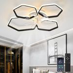 TuoyuanW Bedroom Ceiling Fan Light with Remote Control Dimmable Memory Function Ceiling Fans with Lamps DC Silent Reversible 6 Speed Lounge Ceiling Light Fan Timer Modern LED Living Room