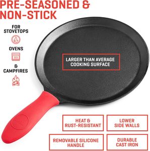 Uno Casa 8-Inch Tortilla Press Kit – Cast Iron, Includes Accessories