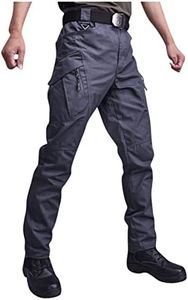 Military Cargo Pants for Men Hiking Fishing Security Stretchy Breathable Lightweight Hot Weather Work Construction Camouflage Flexcamo - Tactical Waterproof Pants Greys 3XL