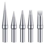 Welding Soldering Tips 5pcs for ET Soldering Iron, ET Replacement Soldering Iron Tips for Weller WES51 WESD51 WE1010NA PES51 (5PCS Tip Set)