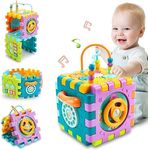 AEXONIZ TOYS Baby Activity Cube Toys, 6-in-1 Multipurpose Toy for Learning, Music Activity, Skill Development, 18 Months and Above, Square Toy Gift for Toddlers and Kids (Activity Cube)