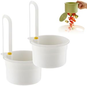 Sink Strainer Basket, Multifunctional Drainage Basket Kitchen Drain Storage Basket Hanging Press Automatic Dumping Kitchen Draining Baskets Faucet Hanging Strainer Baskets (White, 2pcs)
