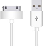 VIBE USB Sync and Charging Data Cable for iPhone 4/4s, iPhone 3G/3GS, iPad 1/2/3, iPod, 30-Pin Cables Charger Lead - 1M White