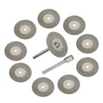 Full Sand Diamond Wheels 3mirrors Tungsten Electrode Sharpener Blades Replacement Cutting Wheels Tig Welding Discs 10pcs 25mm 0.5mm w/ 2 CNC Connecting Rods Compatible with Dremel Rotary Tools