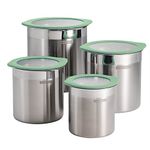 Tramontina 4 Pc Stainless Steel Mint Green, 80204/025DS Kitchen Canister Set, 4 Piece