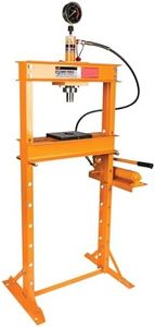 Performance Tool W41062 12 Ton Hydraulic Shop Press with Adjustable Height, Remote Cylinder, and Pressure Gauge for Heavy-Duty Tasks