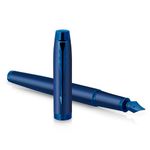 Parker IM Monochrome Fountain Pen | Blue Finish and Trims | Medium Nib | Blue Ink | Gift Box