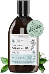Vis Plantis Shampoo for Oily Hair with Zinc, Mint - 500 ml Vegan Shampoo for Greasy Hair, Scalp and Roots - Natural Sulphate SLS Free Shampoo - Itchy Scalp Shampoo, Reducing Oiliness, Sebum, Dandruff
