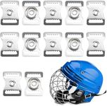 Jawfait 12 Pcs Football Helmet Snaps Chin Straps, 0.8 * 1 Inch Robust Stainless Steel Webbing Adjustment Buckles, Multifunctional Helmet Repair Adapter Kits for Softball Baseball Hockey (Silver)