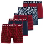 Kandor mens boxers – boxer shorts for men multipack of 5 comfortable stretch cotton men’s underwear trunks, colourful & black underpants, multi pack man briefs LINGO (XXL,LINGO Pack C)