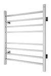 WarmlyYours TW-SR08PS-HP 8-Bar Sierra Electric Heated Bath Towel Warmer Rack, Dual Connection, Wallmountable, Programmable Timer, Stainless Steel, Polished