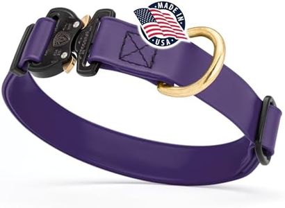 Viper BioThane Dog Collar with Cobra Metal Buckle – Tactical, Odor Resistant, Waterproof Collars for Large Dogs & Medium Dogs – Made in USA (L 15-25in W 1in, Violet Purple)
