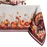 Elrene Home Fashions Autumn Heritage Turkey Engineered Tablecloth, 60"x84" Rectangle