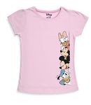 minicult Disney Mickey Mouse and Friends Regular Fit Character Printed Half Sleeves Tshirt for Girls (Pink A27)(Pack of 1)(11-12 Years)