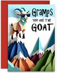 Funny Gramps Birthday Card or Fathers Day Card - You are the GOAT - Fun Men's Happy Birthday card for Gramps - A5 Size with Red Envelope