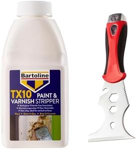 Paint Stripper 500ml + 15-in-1 Scraper Tool | Heavy Duty Gel Removes Paint from Wood, Metal & Concrete | Multi-Tool Set for DIY & Trade Use | Bartoline TX10 | Paint Removal Kit
