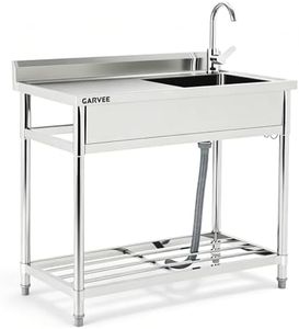 Utility Sink, Stainless Steel Kitchen Sinks, Outdoor & Indoor Laundry Sink