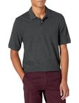 Amazon Essentials Men's Regular-Fit Cotton Pique Polo Shirt (Available in Big & Tall), Charcoal Heather, XL