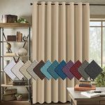 H.VERSAILTEX Room Darkening Linen Curtain for Sliding Door (100" W x 108" L) Extra Wide Primitive Burlap Linen Room Divider Curtain for Living Room/Patio (9ft Tall by 8.5ft Wide, Heather Beige)