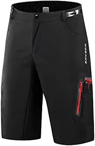 WOSAWE Men's Cycling Shorts Breathable Mountain Bike Short with Waterproof Zip Pockets for Running, Racing, Fitness, Hiking, Camping, Mens, BL132-R-00M, Bl132 Red Cycling Shorts, XL