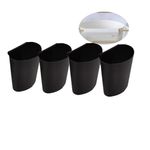 Rikyo 4Pcs Hanging Cup Holder,Rolling Cart Accessories,Plant Containers,Hanging Flower Pots,Space Saver,Storage Bucket,Pencil Holder,Make Up Pencil Holder Office,Kitchen Wall Organizer Decor (Black)