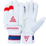 VERSANT PRO DG Cricket Batting Gloves (White-Blue-RED, Men Size, Left Handed)